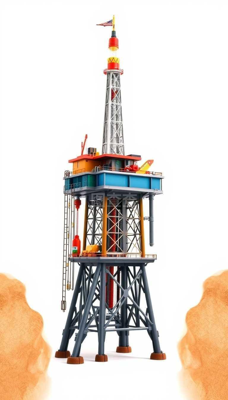 石油鉆機.詳細矢量圖示